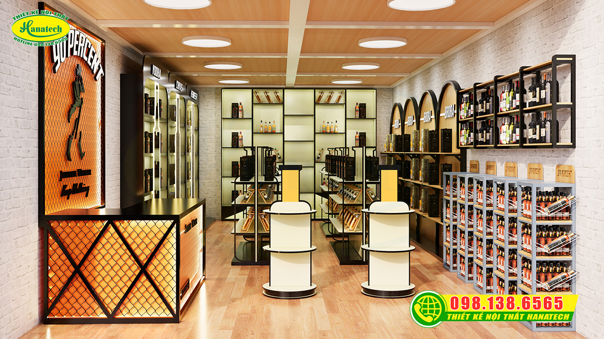 Mẫu thiết kế showroom rượu đẹp, sang trọng 2026