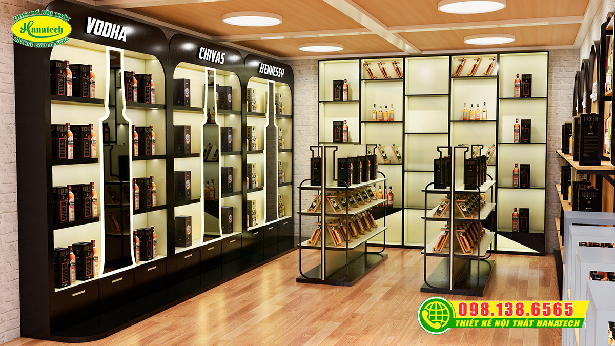 Mẫu thiết kế showroom rượu đẹp, sang trọng 2026