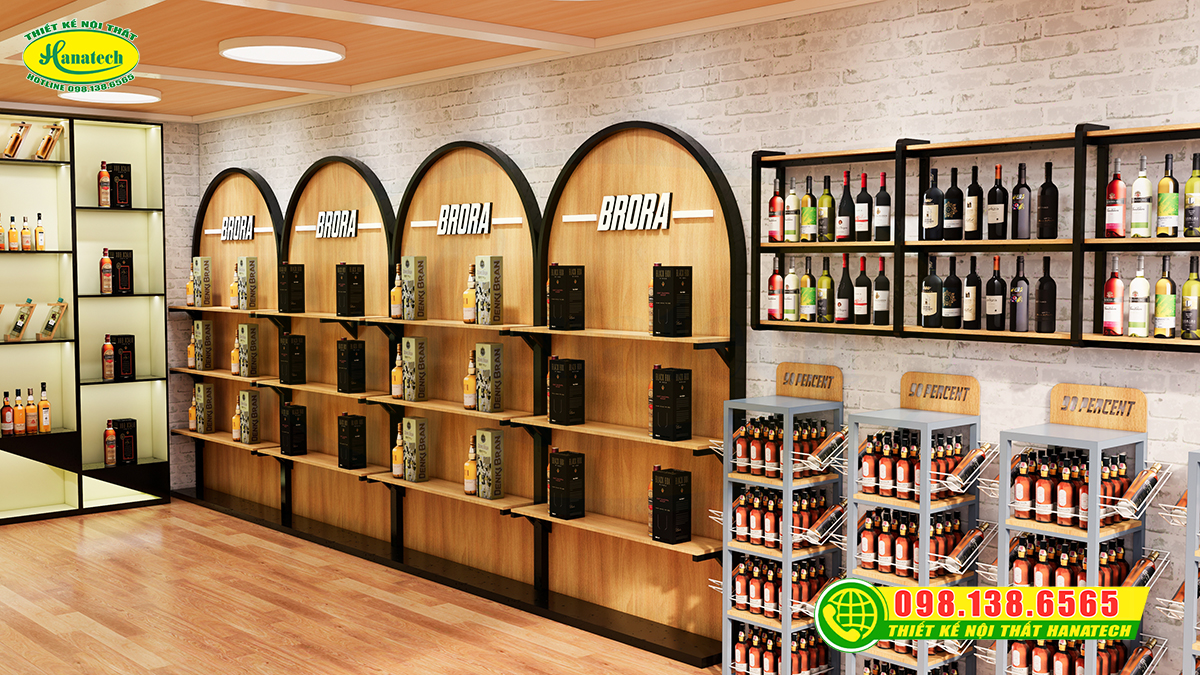 Mẫu thiết kế showroom rượu đẹp, sang trọng 2026
