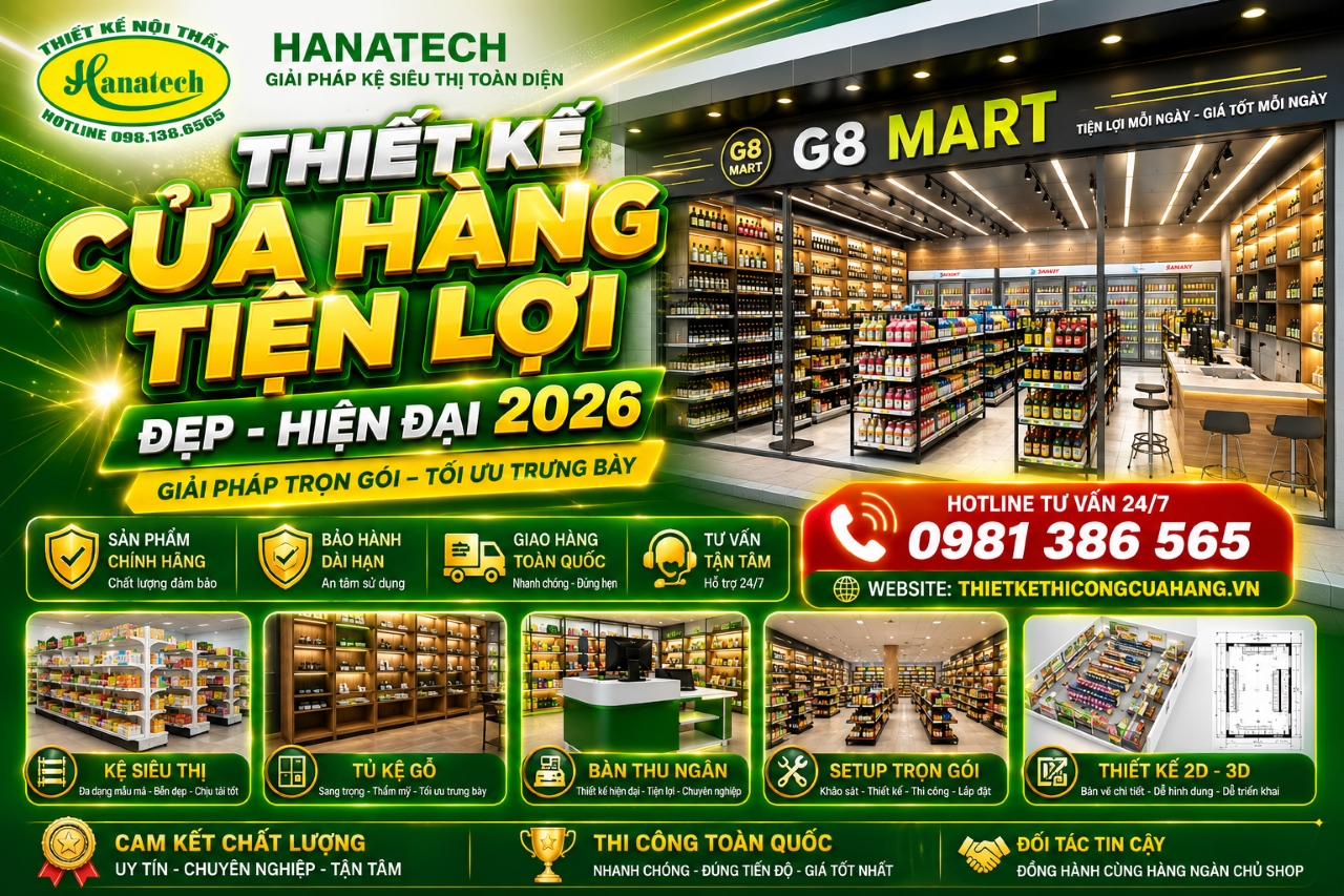 Thiết kế cửa hàng tiện lợi đẹp