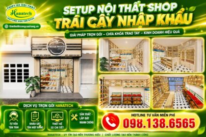 Thiết kế nội thất shop trái cây nhập khẩu nhỏ gọn, hiện đại, tối ưu trải nghiệm mua sắm