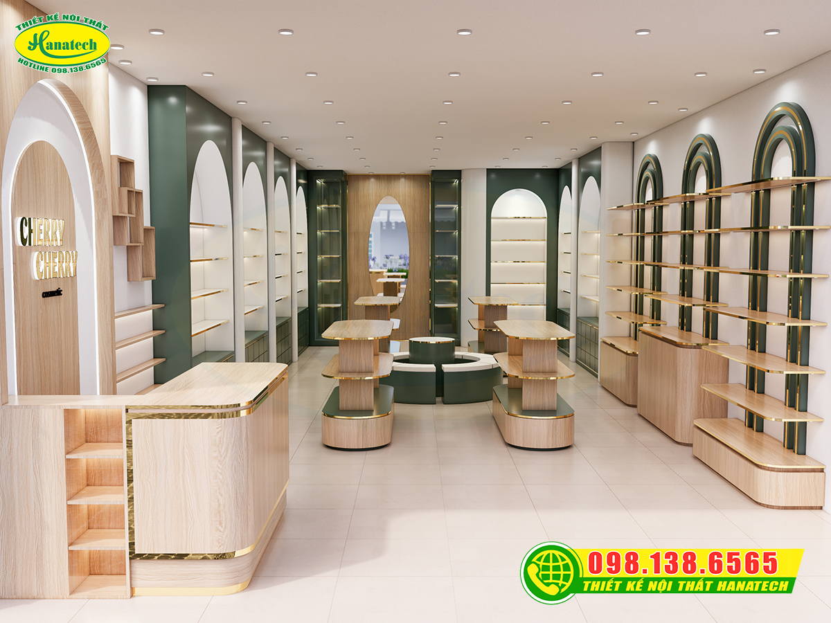 Thiết kế shop mỹ phẩm luxury