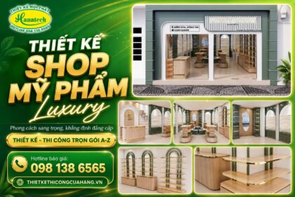 Thiết kế shop mỹ phẩm cao cấp – Không gian sang trọng định vị thương hiệu