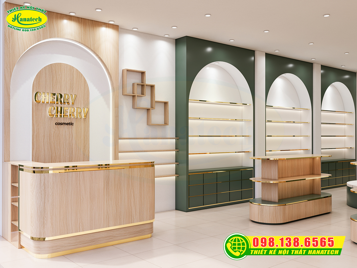 Thiết kế shop mỹ phẩm luxury