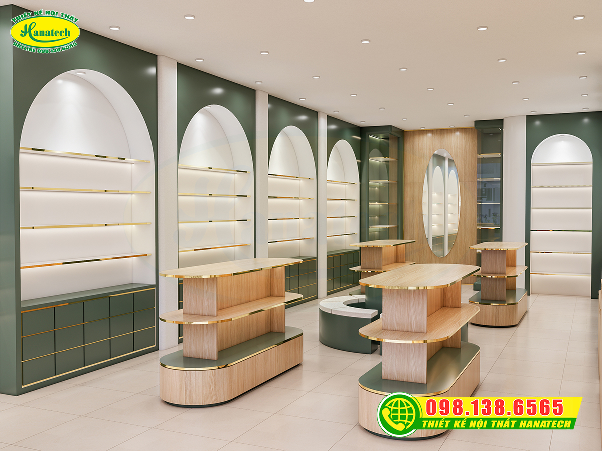 Thiết kế shop mỹ phẩm luxury