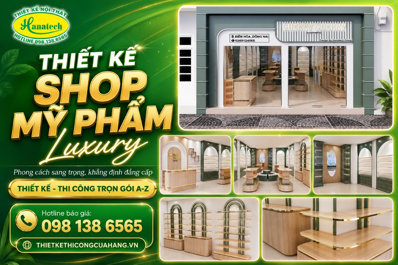 Thiết kế shop mỹ phẩm luxury