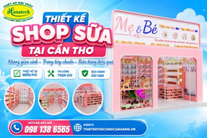 Thiết kế shop sữa tại Cần Thơ 80m² đẹp, tối ưu không gian