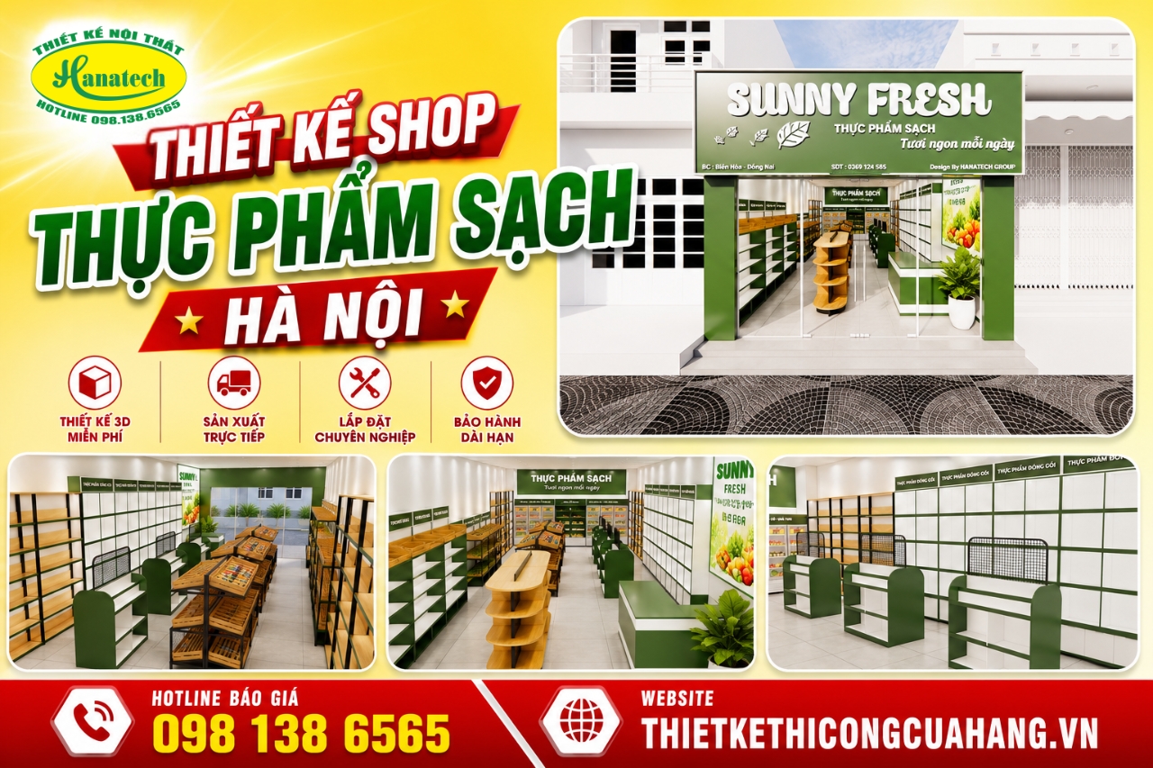 Thiết kế shop thực phẩm sạch tại Hà Nội