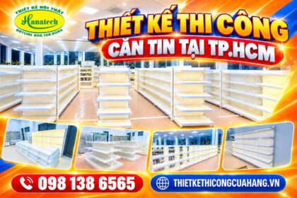Thiết kế thi công căn tin S – Mart tại TPHCM – Từ 3D đến thực tế hoàn thiện